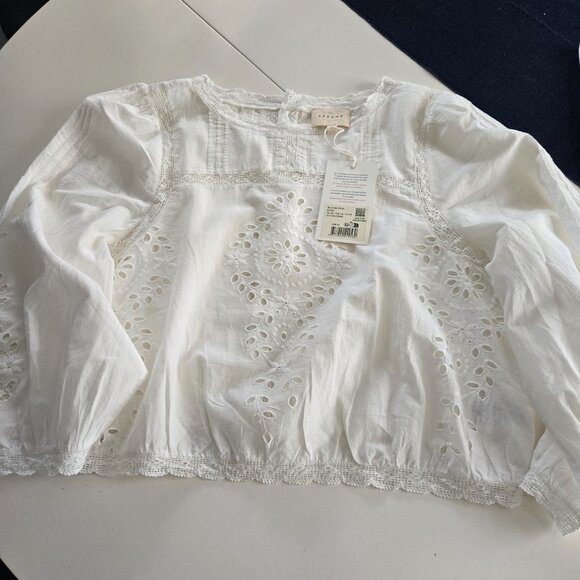 Sezane Enea Blouse Ecru Size 10 - Picture 2 of 7